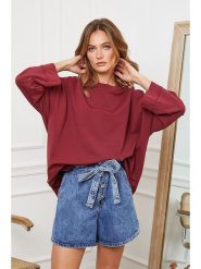 Joséfine Koszulka "Paladium" w kolorze bordowym rozmiar: L. Czerwone bluzki damskie Joséfine, l, bez wzorów, z bawełny, bez kołnierzyka, bez ramiączek. Za 141.95 zł.