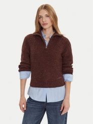Tommy Jeans Sweter DW0DW21686 Brązowy Relaxed Fit. Brązowe swetry klasyczne damskie Tommy Jeans, l, z jeansu, bez kołnierzyka. Za 489.99 zł.
