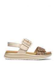 Remonte Sandały CEO-D1J53-91 Złoty. Żółte sandały damskie Remonte, bez wzorów, ze skóry, bez obcasa, na płaskiej podeszwie. Za 379.99 zł.