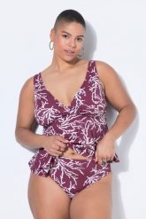 Damskie Figi od bikini wysoki stan print na całej powierzchni. Fioletowe bikini damskie Ulla Popken, bez wzorów, plus size. Za 91.99 zł.