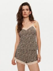 Hunkemöller Piżama 203187 Brązowy Regular Fit. Brązowe piżamy damskie Hunkemöller, s, bez wzorów, z wiskozy, bez ramiączek. Za 119.99 zł.