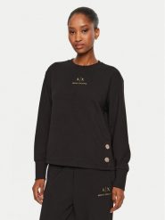 Armani Exchange Bluza 6DYM50 YJEGZ 1200 Czarny Regular Fit. Czarne bluzy bez kaptura damskie Armani Exchange, s, z syntetyku. Za 319.99 zł.