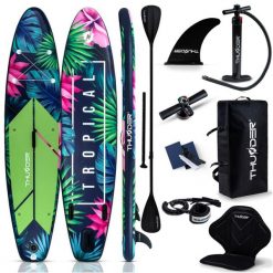 Deska SUP do pływania 320 cm THUNDER wyporna pompowana zestaw plecak siedzisko. Plecaki damskie THUNDER, bez wzorów, z gumy, sportowe. Za 829.00 zł.