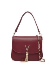 Valentino Torebka Divina VBS1R404G Bordowy. Czerwone torebki klasyczne damskie Valentino, bez wzorów, ze skóry, bez dodatków. Za 329.99 zł.