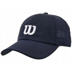 Czapka tenisowa Wilson Active Perforated Cap. Niebieskie czapki męskie Wilson, na jesień, bez wzorów. Za 145.00 zł.