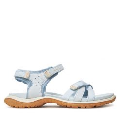 Sandały ECCO. Niebieskie sandały damskie ECCO, bez wzorów, bez obcasa, na płaskiej podeszwie. Za 529.99 zł.