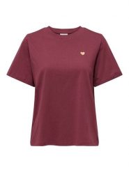 JDY Koszulka "Pisa" w kolorze ciemnoczerwonym rozmiar: XS. Czerwone bluzki damskie JDY, xs, bez wzorów, z bawełny, bez kołnierzyka, bez ramiączek. Za 41.39 zł.