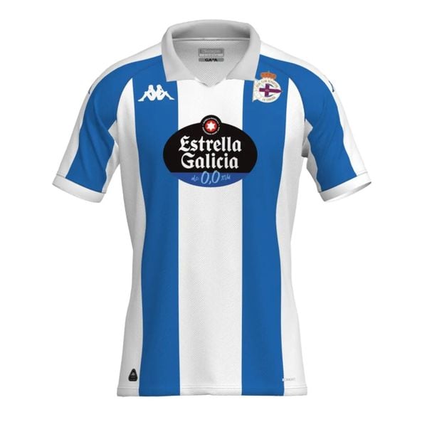 Koszulka domowa Deportivo La Corogne 2024/25. Białe t-shirty sportowe męskie Kappa, s, z materiału, bez ramiączek, do piłki nożnej. Za 281.34 zł.