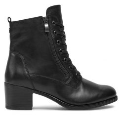 Botki Caprice. Czarne botki damskie Caprice, bez obcasa, na słupku, bez zapięcia. Za 379.99 zł.