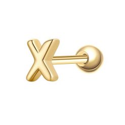 Glanzstücke München Piercing Litera X ze srebra próby 925 w kolorze zlotym Kolczyki 1 ct Damski. Żółte kolczyki damskie Glanzstücke München, pozłacane. Za 110.49 zł.