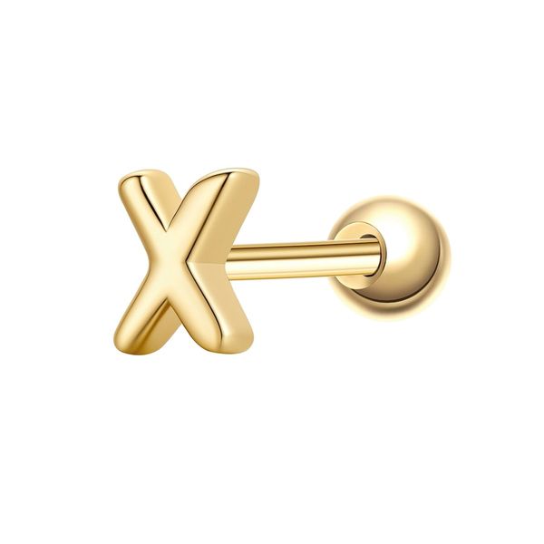 Glanzstücke München Piercing Litera X ze srebra próby 925 w kolorze zlotym Kolczyki 1 ct Damski. Żółte kolczyki damskie Glanzstücke München, pozłacane. Za 110.49 zł.