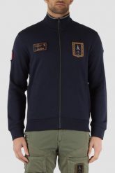 AERONAUTICA MILITARE Granatowa bluza męska With Patches. Niebieskie bluzy bez kaptura męskie AERONAUTICA MILITARE, m. W wyprzedaży za 559.99 zł.