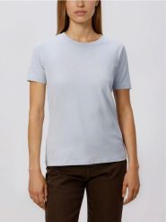 T-shirt regular - jasnoniebieski. Niebieskie t-shirty damskie Reserved, l, bez wzorów, z bawełny, bez kołnierzyka. Za 35.99 zł.