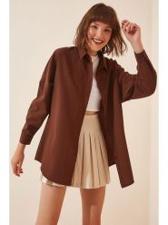 Happiness Istanbul Bluzka w kolorze brązowym rozmiar: 36. Brązowe bluzki damskie Happiness Istanbul, bez wzorów, bez kołnierzyka, bez ramiączek. Za 60.88 zł.