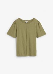 T-shirt z czystej bawełny. Żółte t-shirty damskie bonprix, bez wzorów, z bawełny, bez kołnierzyka. Za 49.99 zł.