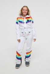 Kombinezon narciarski Rainbow Road - damski. Białe kombinezony damskie OOSC, l, bez wzorów, z syntetyku, bez kołnierzyka, bez ramiączek. Za 1,710.99 zł.