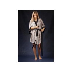 SZLAFROK KIMONO biały w szale kontury kwiatów. Białe szaliki i kominy damskie Intime, m, bez wzorów, z tkaniny. Za 249.00 zł.