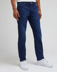 MESKIE SPODNIE DAREN ZIP FLY DARK BLUE WORN 112339875 L707015950. Niebieskie spodnie materiałowe męskie Wrangler, bez wzorów, z jeansu. Za 219.99 zł.