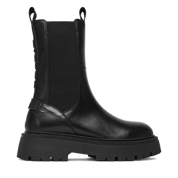 Sztyblety G-Star Raw. Czarne botki damskie G-Star Raw, retro, bez obcasa, na płaskiej podeszwie, bez zapięcia. Za 319.99 zł.