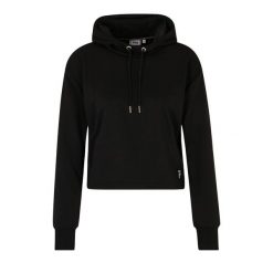 Bluza damska FILA Rheine Cropped Hoody. Czarne bluzy sportowe damskie Fila, l, bez wzorów, z materiału, bez ramiączek, długie, z kapturem. Za 129.99 zł.