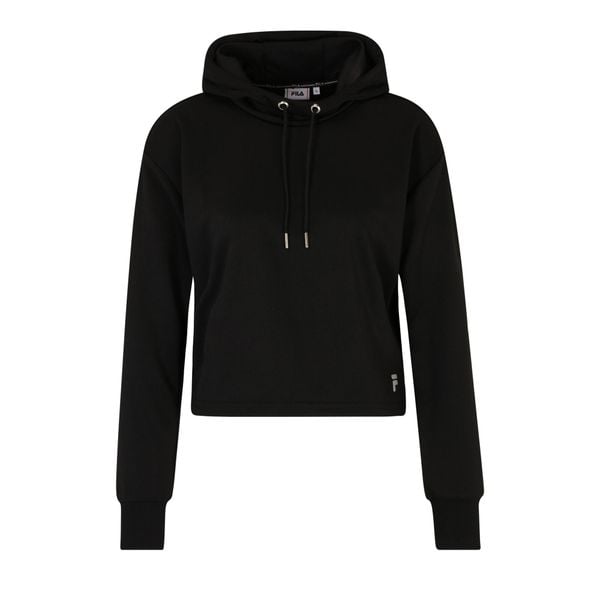 Bluza damska FILA Rheine Cropped Hoody. Czarne bluzy sportowe damskie Fila, l, bez wzorów, z materiału, bez ramiączek, długie, z kapturem. Za 129.99 zł.