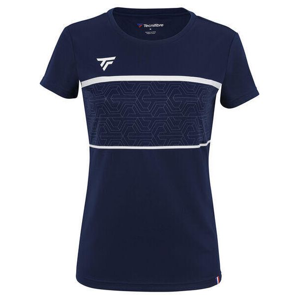 Koszulka damska Tecnifibre Team Tech. Niebieskie bluzki damskie TECNIFIBRE, l, bez wzorów, sportowe, bez kołnierzyka, bez ramiączek. Za 179.99 zł.