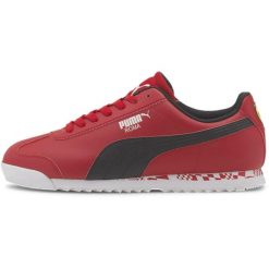 Buty sportowe męskie Puma Ferrari Race Roma. Czerwone buty sportowe na co dzień męskie Puma, z syntetyku, bez zapięcia. W wyprzedaży za 390.00 zł.