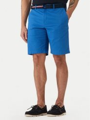 Tommy Hilfiger Komplet szorty i pasek Denton MW0MW42349 Niebieski Slim Fit. Niebieskie paski męskie Tommy Hilfiger, bez wzorów, z bawełny. Za 369.99 zł.
