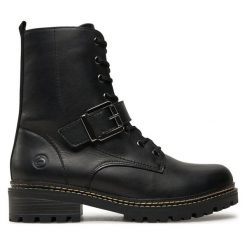 Botki Remonte. Czarne botki damskie Remonte, bez obcasa, na płaskiej podeszwie, bez zapięcia. Za 415.99 zł.