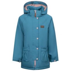 Trespass Roselettie - Damska kurtka przeciwdeszczowa w kolorze jasnoturkusowym. Zielone kurtki przeciwdeszczowe damskie Trespass, na zimę, bez kaptura. Za 341.99 zł.