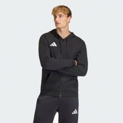 Bluza z kapturem i suwakiem na całej długości Entrada26. Białe bluzy sportowe męskie Adidas, z aplikacjami, z bawełny, eleganckie, bez kołnierzyka, bez ramiączek. Za 219.00 zł.