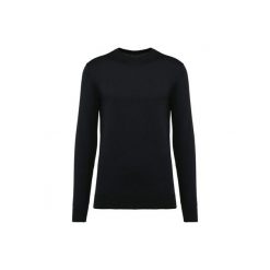 Sweter z okrągłym dekoltem z Suprimy Kariban Premium. Czarne swetry męskie KARIBAN, m, bez wzorów, z bawełny, bez kołnierzyka. Za 223.50 zł.