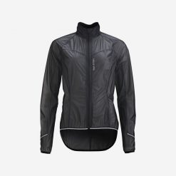 Kurtka przeciwdeszczowa na rower Van Rysel RR 900 damska. Czarne kurtki damskie VAN RYSEL, l, bez kaptura. Za 149.99 zł.