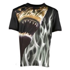 T-Shirt Nytrostar T-Shirt Z Nadrukiem Rekina Dorosłych. Czarne t-shirty męskie NYTROSTAR, l, bez wzorów, z materiału, bez kołnierzyka. Za 261.99 zł.