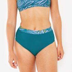 Dół kostiumu kąpielowego surfingowego damski Olaian Rosa. Fioletowe bikini damskie OLAIAN, bez wzorów. Za 79.99 zł.