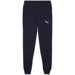Męskie Spodnie Do Biegania Team Goal Casuals. Niebieskie spodnie materiałowe męskie Puma, bez wzorów, z bawełny. Za 249.99 zł.