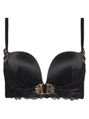 Hunkemöller Biustonosz z fiszbiną Avela 302375 Czarny. Czarne biustonosze Hunkemöller, bez wzorów, z syntetyku. Za 139.99 zł.