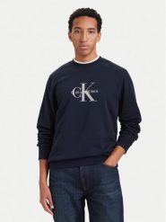 Calvin Klein Jeans Bluza LV04RG278G Granatowy Regular Fit. Niebieskie bluzy bez kaptura męskie Calvin Klein Jeans, m, z bawełny. Za 369.99 zł.
