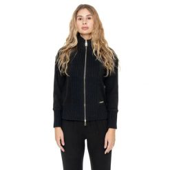 Bluza zimowa Leone 1947 Warm Touch Damen,Reißverschluss und Strickeinsätzen. Czarne bluzy bez kaptura damskie LEONE 1947 APPAREL, z elastanu. W wyprzedaży za 206.29 zł.