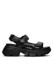 Badura Sandały IRENE-24SS45 Czarny. Czarne sandały damskie Badura, bez wzorów, ze skóry, bez obcasa, na płaskiej podeszwie. Za 209.99 zł.