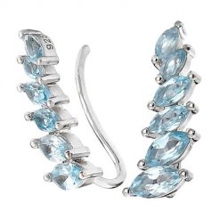 TAYA Srebrne kolczyki blue topaz nausznice 1,6 ct. Niebieskie kolczyki damskie Braccatta, z topazem, srebrne, na sztyftcie. Za 345.00 zł.