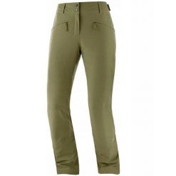 Spodnie zimowe na narty i snowboard damskie Salomon EDGE. Zielone spodnie dresowe damskie Salomon, na zimę, m, bez wzorów, z elastanu. Za 299.00 zł.
