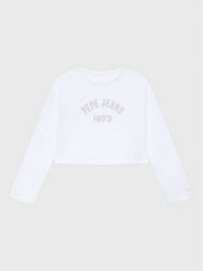 Pepe Jeans T-Shirt Paullete PG502955 Biały Regular Fit. Białe koszulki dziewczęce Pepe Jeans, bez wzorów, z bawełny, bez ramiączek. Za 79.99 zł.