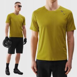 KOSZULKA SPORTOWA 4F ROWEROWA SZYBKOSCHNĄCA MĘSKA T-SHIRT TFTSM792. Żółte t-shirty sportowe męskie 4f, m, z dresówki, bez ramiączek, do piłki nożnej. Za 179.52 zł.