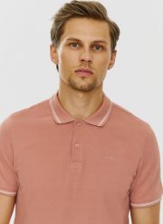 Gładki t-shirt polo P24SF-TX-004-R - Pako Lorente. Czerwone koszulki polo męskie Pako Lorente, m, bez wzorów, z bawełny, bez ramiączek. Za 69.99 zł.