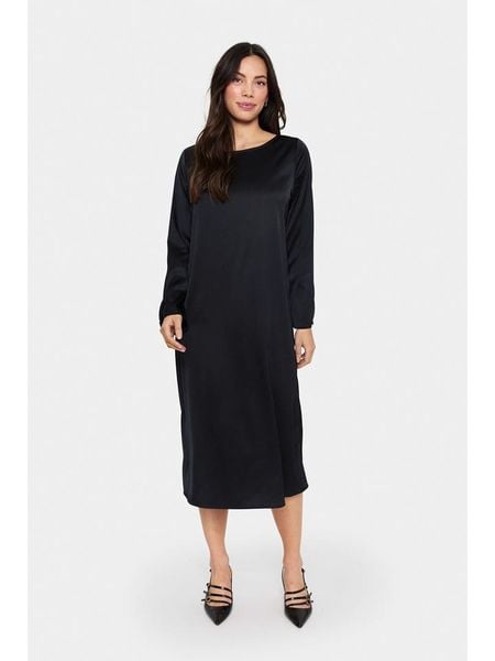 SAINT TROPEZ Sukienka w kolorze czarnym rozmiar: XL. Czarne sukienki damskie Saint Tropez, na co dzień, xl, bez wzorów, bez kołnierzyka, bez ramiączek, midi, proste. Za 158.10 zł.