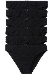 Figi (6 par). Brązowe figi damskie bonprix, bez wzorów, ze skóry. Za 59.99 zł.