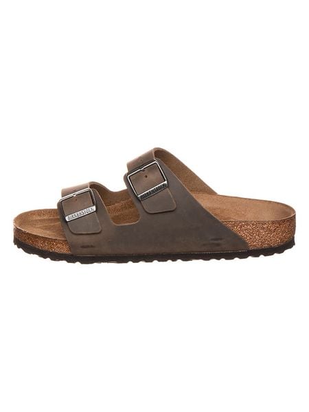 Birkenstock Skórzane klapki "Arizona" w kolorze khaki rozmiar: 44. Brązowe klapki i japonki męskie Birkenstock. Za 443.38 zł.