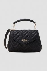 GUESS Czarna pikowana torebka damska Mini. Czarne torebki klasyczne damskie Guess, z aplikacjami, z materiału, pikowane, bez dodatków. W wyprzedaży za 454.99 zł.