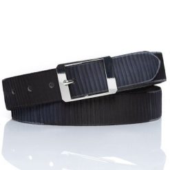 MUSTANG PASEK SKÓRZANY 35 mm SOPO-MUS069. Czarne paski męskie Mustang, bez wzorów, prążkowane, klasyczne. W wyprzedaży za 39.99 zł.